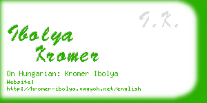 ibolya kromer business card